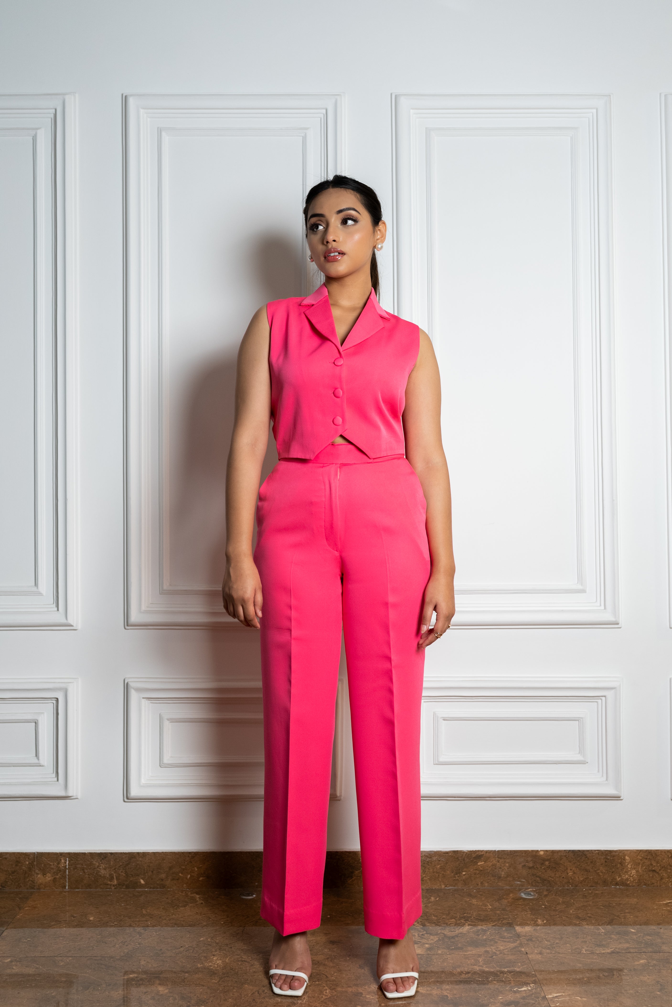 Buy HAUTE CURRY Pink Full Length Cotton Woven Women's Pants | Shoppers Stop